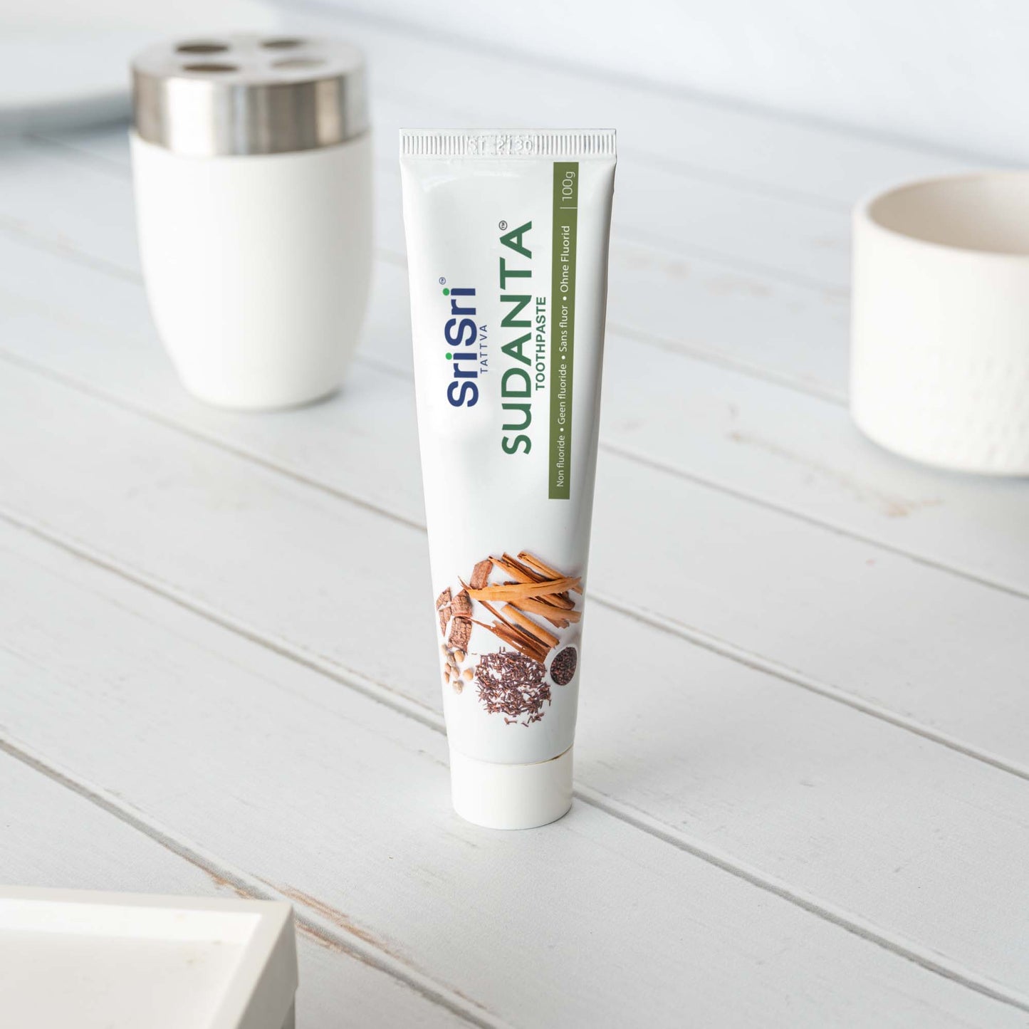 Dantų pasta Sudanta, ECOCERT, be fluoro, Sri Sri Tattva, 100g