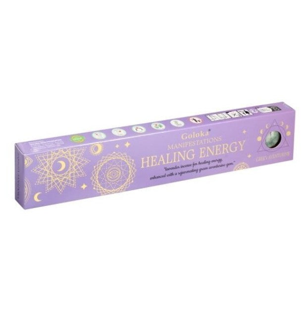 Smilkalų lazdelės su kristalu Healing Energy, Goloka serija "Manifestations"