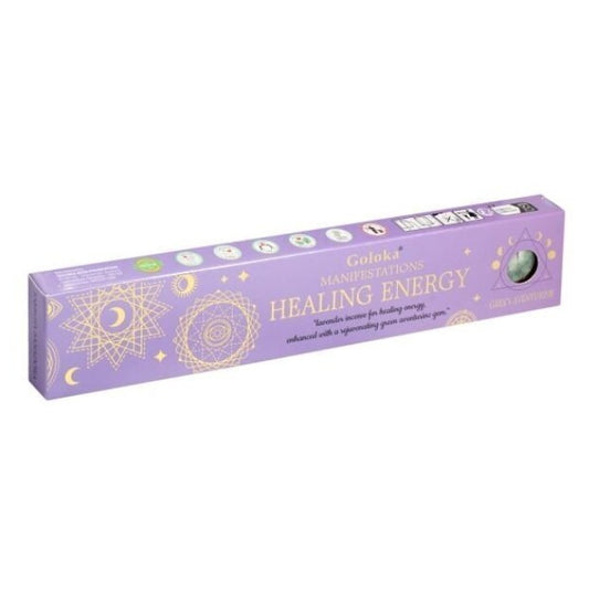 Smilkalų lazdelės su kristalu Healing Energy, Goloka serija "Manifestations"