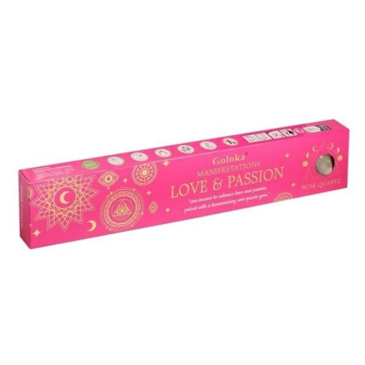 Smilkalų lazdelės su kristalu Love & Passion, Goloka serija "Manifestations"