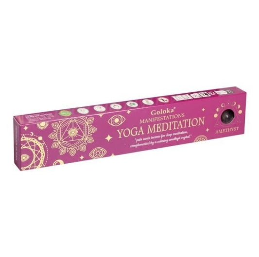 Smilkalų lazdelės su kristalu Yoga Meditation, Goloka serija "Manifestations"