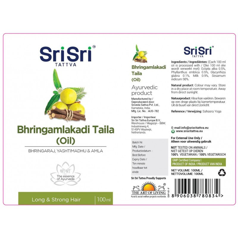 Aliejus stipriems ir ilgiems plaukams Bhringamlakadi Taila, Sri Sri Tattva, 100ml